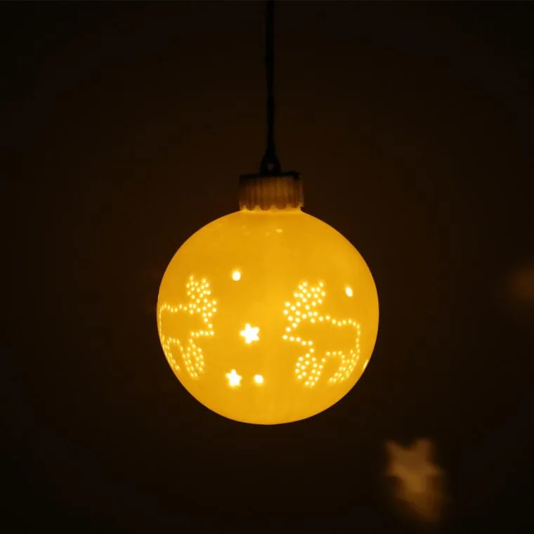 Bombka Ceramiczna LED Na Baterię Z Motywem Renifera