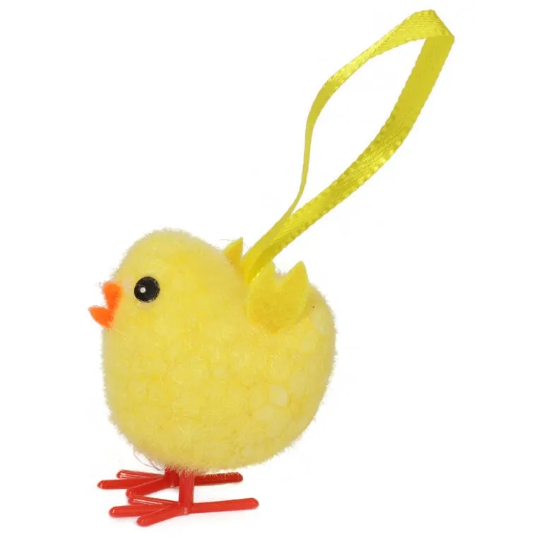 Zestaw 6 Miękkich Dekoracyjnych Kurczaków - Zawieszki, 3,5cm, Kolor Żółty