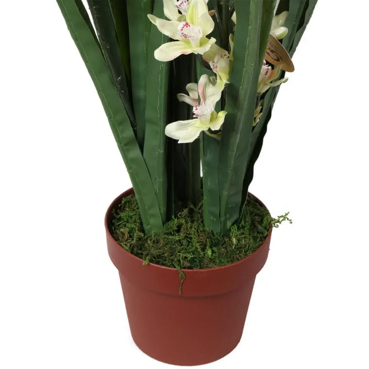 Realistyczny Sztuczny Storczyk W Plastikowej Doniczce, Biały, 75 cm