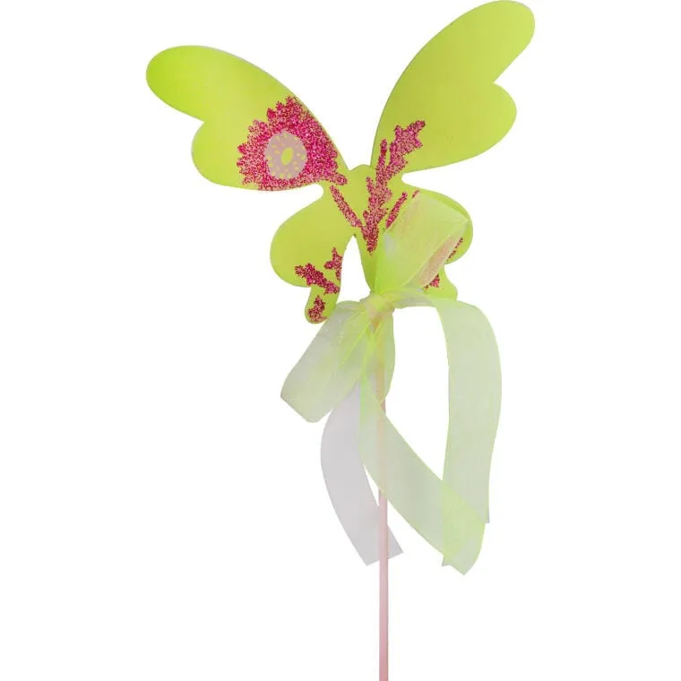 Wielkanocny Drewniany Motyl Na Piku 50cm - Kolor Zielony/Seledynowy