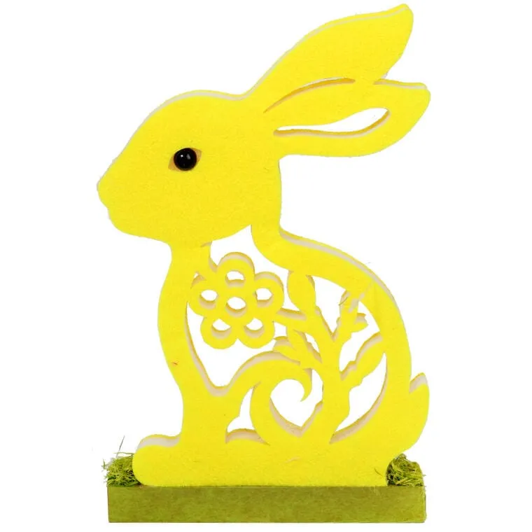 Zajączek Wielkanocny Z Pianki Figurka Stojąca 24cm - Żółty