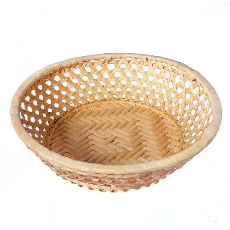 Koszyk Na Pieczywo Z Bambusa, Okrągły, 20cm, Kolor - Beżowy