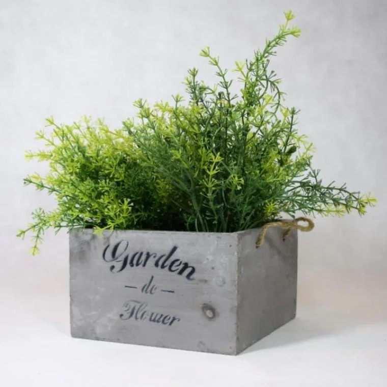 Drewniana Mini Osłonka Na Kwiaty Garden Z Uchwytami Ze Sznura