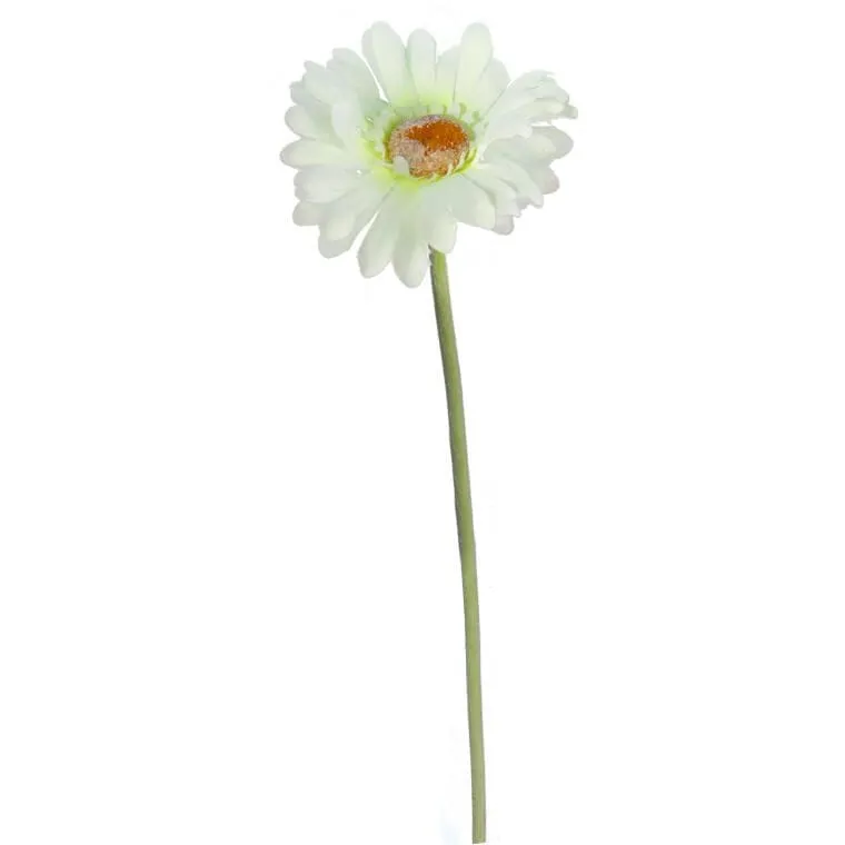 Gerbera Dekoracyjna Wyglądająca Jak Żywa, Kolor Biało-Zielony, 55cm