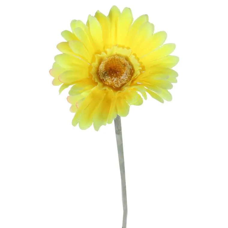Kwiat Dekoracyjny Gerbera, Wysokość 55 cm, Realistyczny Wygląd - Żółty