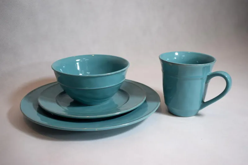 Talerz Obiadowy Vintage 28,5 cm - Turkusowy