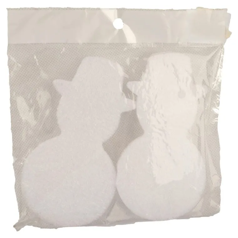Zestaw 2 Bałwanów-Zawieszek Z Pianki, Białe, Wysokość 12,5cm