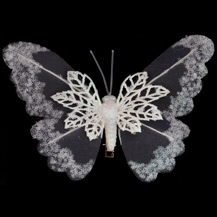 Elegancka Brokatowa Dekoracja Motyl Na Klamerce