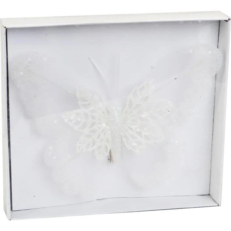 Elegancka Brokatowa Dekoracja Motyl Na Klamerce