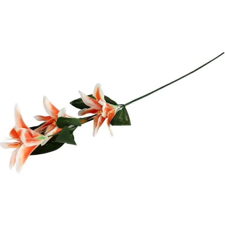 Gałązka Dekoracyjna Z Trzema Pomarańczowymi Liliami - Realistyczna Imitacja Wysokość 60 cm