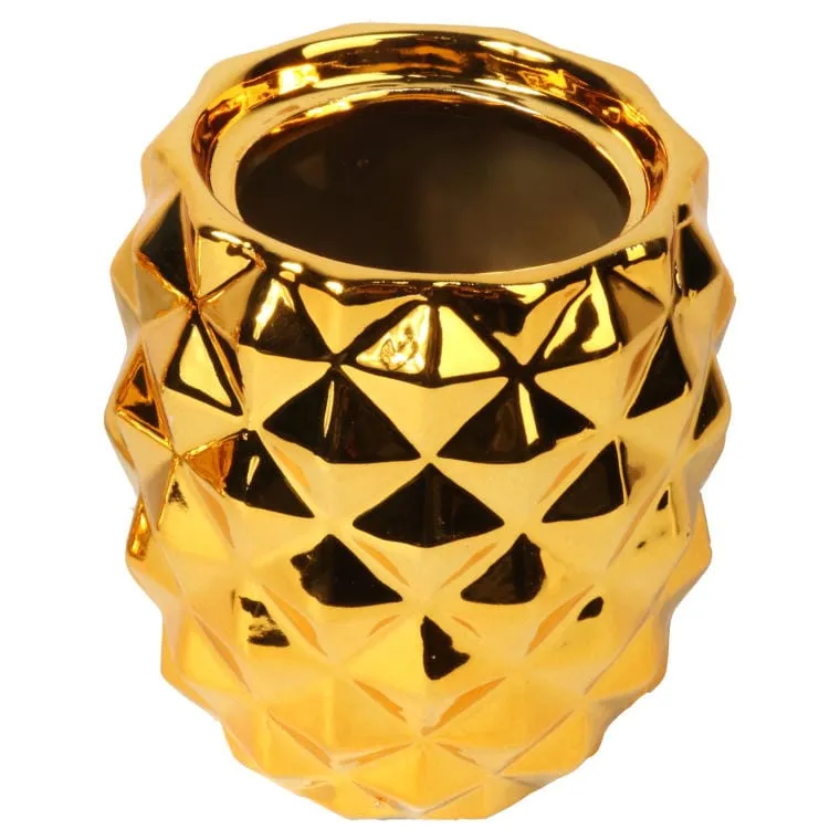 Ceramiczna Duża Szkatułka Ananas W Kolorze Złotym