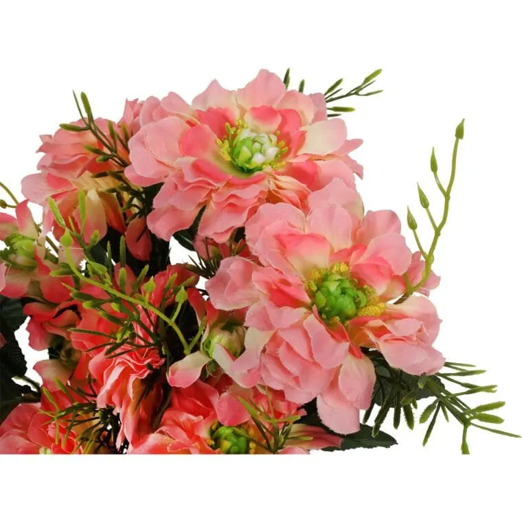 Bukiet 14 Sztucznych Anemonów W Kolorze Łososiowym O Wysokości 48cm