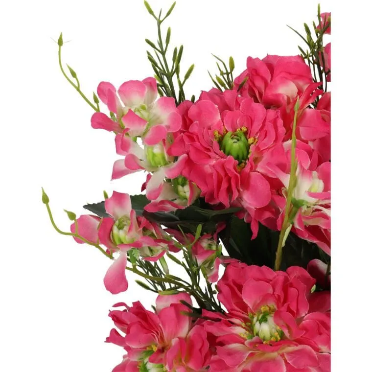 Sztuczny Bukiet 14 Anemonów W Kolorze Różowym - Realistyczny Wygląd, Wysokość 48 cm