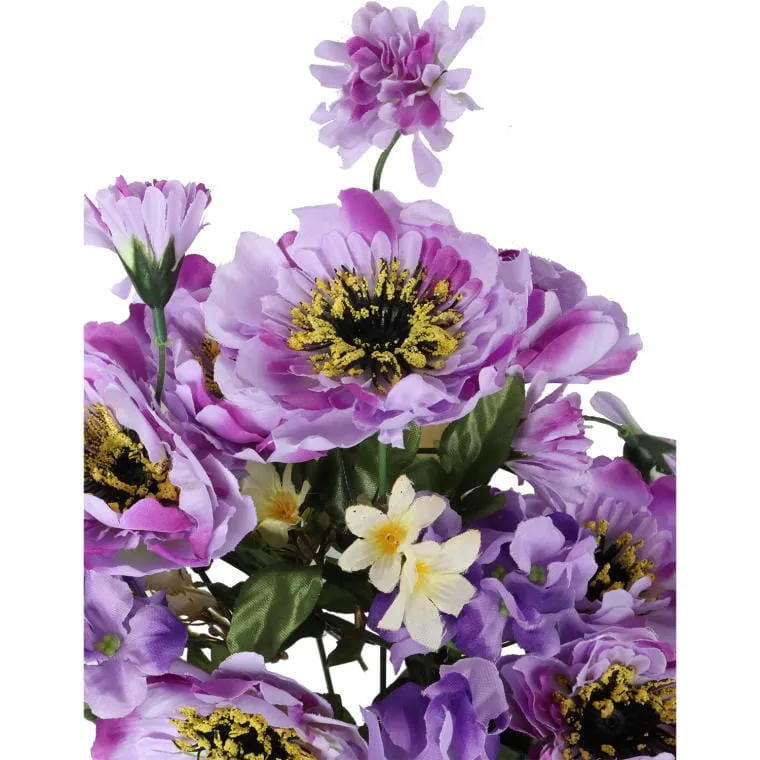 Bukiet 10 Kwiatów Mix Anemonów I Hortensji W Kolorze Fioletowym