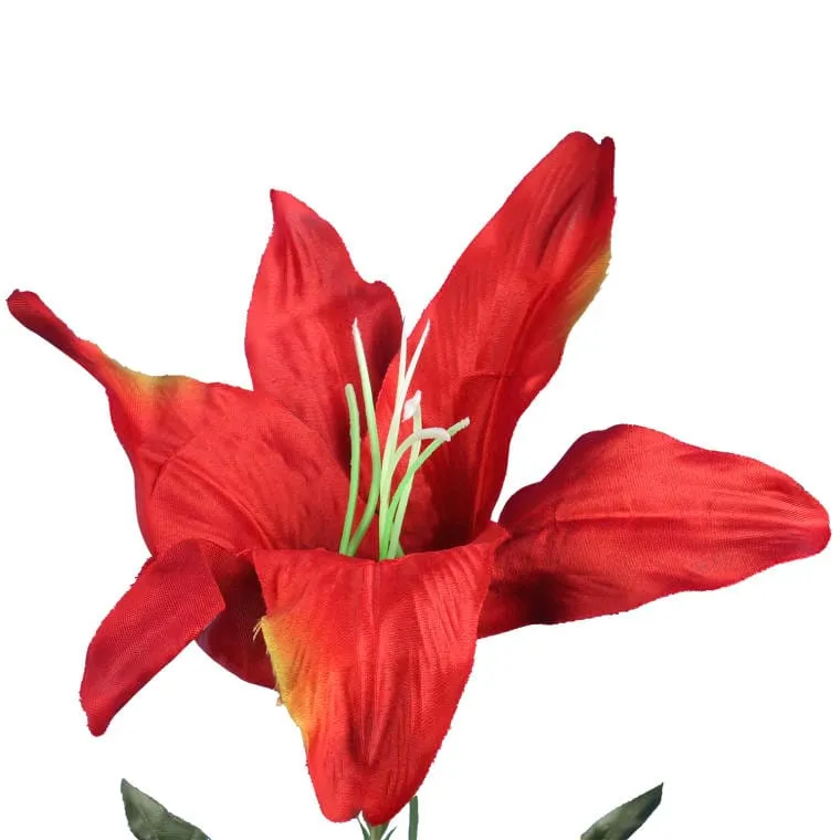 Bukiet 9 Sztucznych Czerwonych Lilii - Jesienna Dekoracja O Wysokości 56 cm