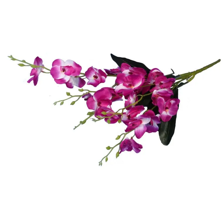 Storczyki Fioletowe W Bukiecie - 5 Sztuk, Dekoracyjne, 36cm