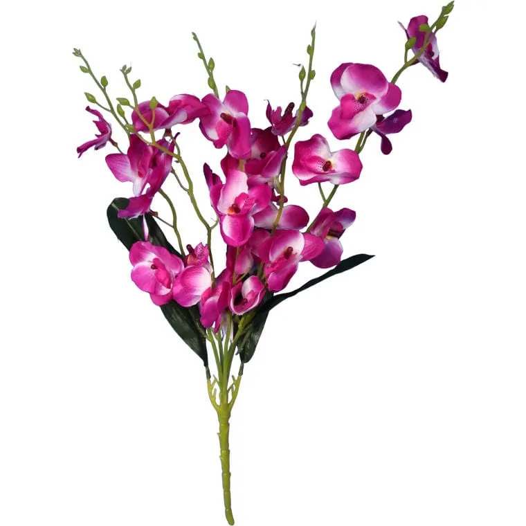 Storczyki Fioletowe W Bukiecie - 5 Sztuk, Dekoracyjne, 36cm