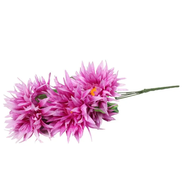 Sztuczny Bukiet 5 Fioletowych Chryzantem O Wysokości 58 cm