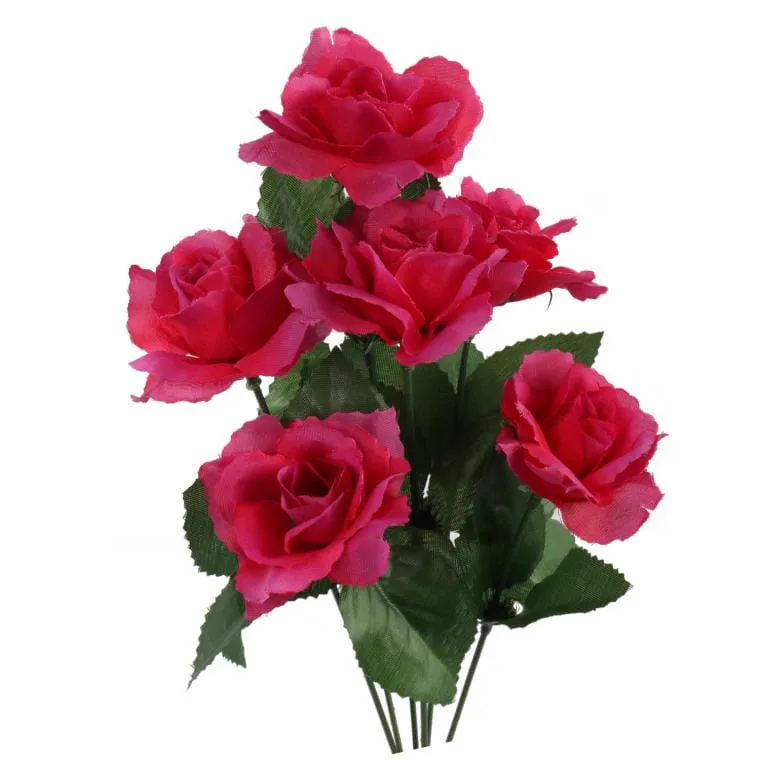 Różowy Bukiet Sztucznych Róż 38cm, 6 Sztuk - Dekoracja Do Kompozycji Florystycznych