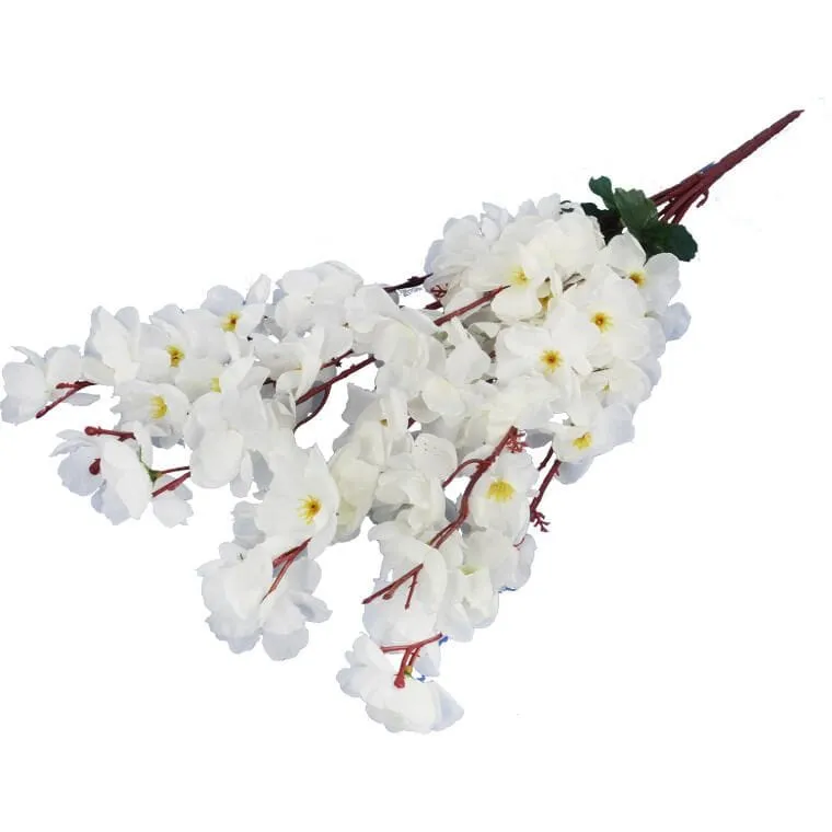 Sztuczny Bukiet Białych Jabłoni - 7 Gałązek, 56 cm