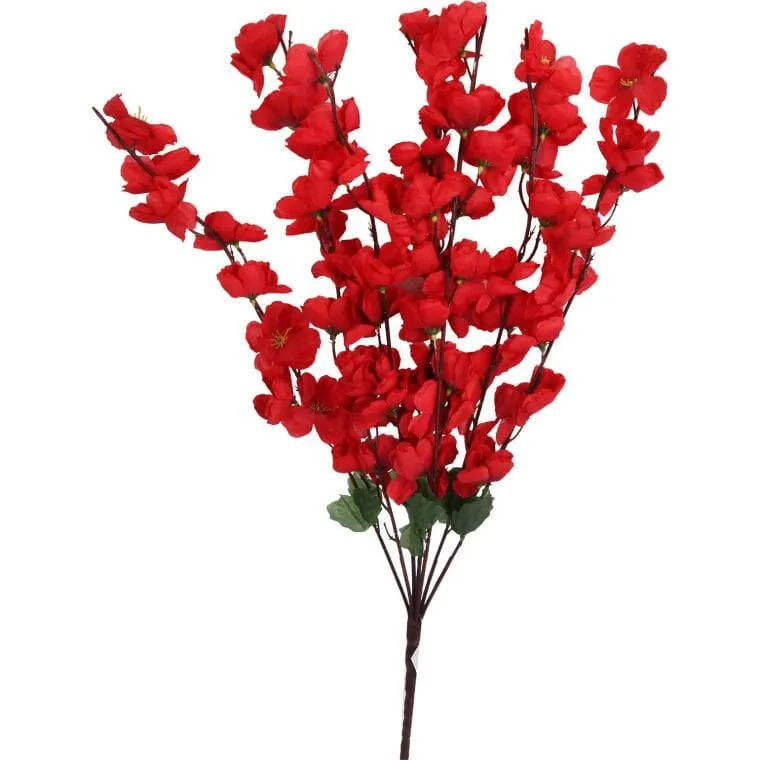 Bukiet 7 Sztucznych Jabłoni Wysokiej Jakości, 56 cm - Czerwony
