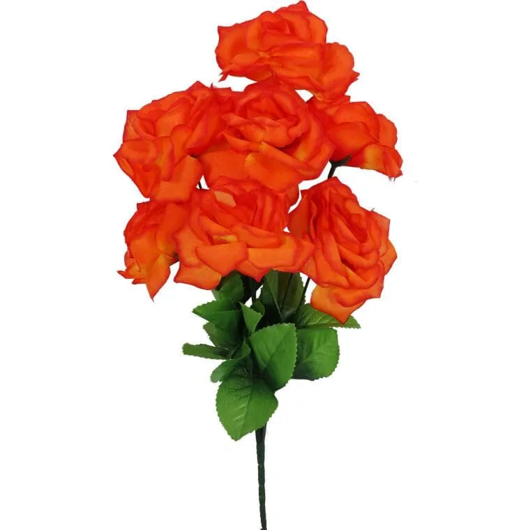 Bukiet 7 Realistycznych Róż O Wysokości 44cm - Pomarańczowy