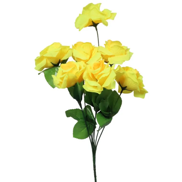 Bukiet Żółtych Róż - 7 Sztuk, Wielkość 44 cm