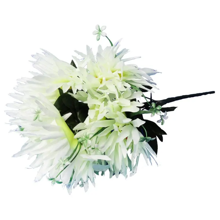 Bukiet 7 Sztucznych Białych Astrów - Dekoracja Wysoka Jakość 54cm