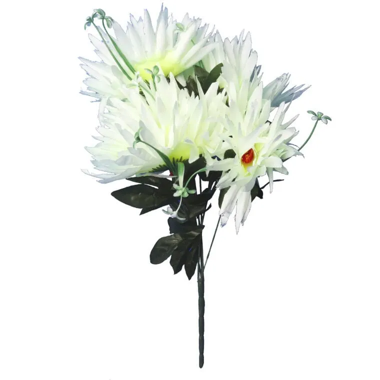 Bukiet 7 Sztucznych Białych Astrów - Dekoracja Wysoka Jakość 54cm