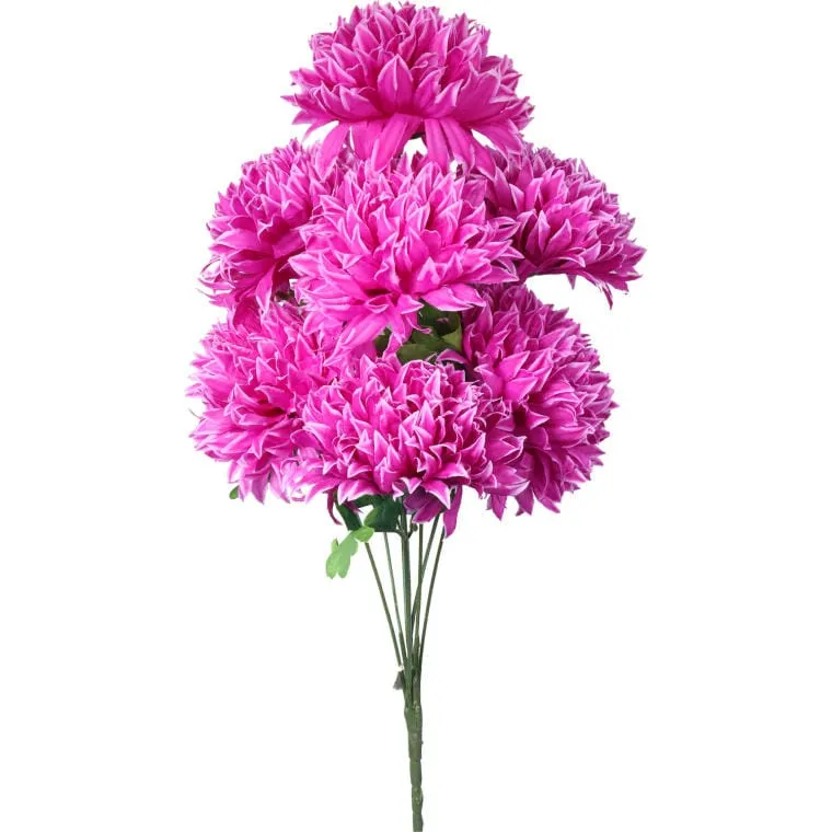 Bukiet 7 Dużych Chryzantem W Kolorze Fioletowym 64 cm