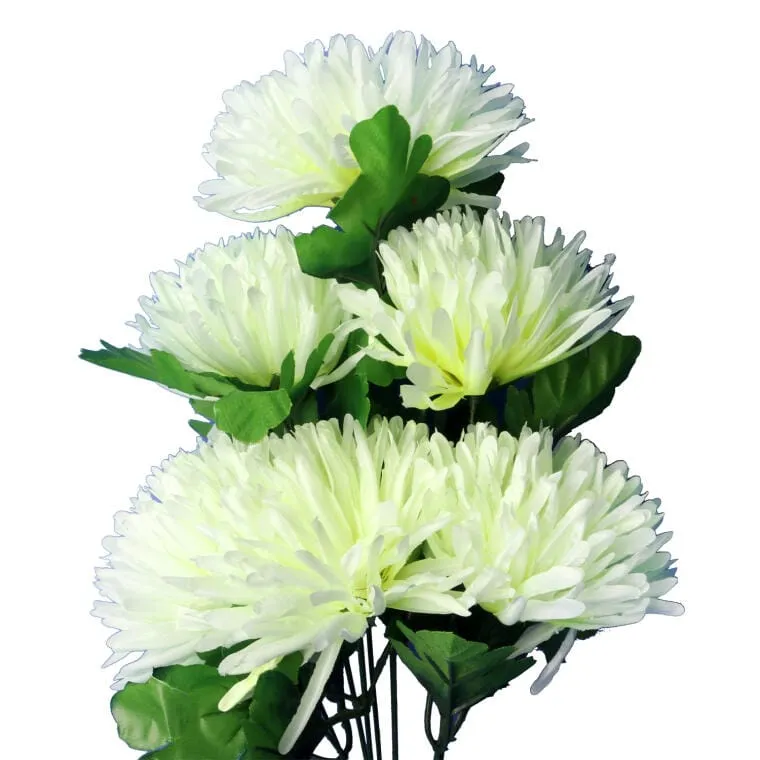 Sztuczne Chryzantemy W Bukiecie - 7 Białych Kwiatów, Wysokość 62 cm