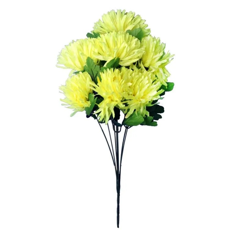 Bułkiet Z 7 Zielonych Sztucznych Chryzantem Wysokość 62 cm