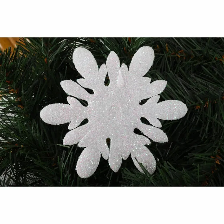 Komplet 6 Opalizujących Piankowych Zawieszek W Kształcie Śnieżynek 11cm W Boksie PVC