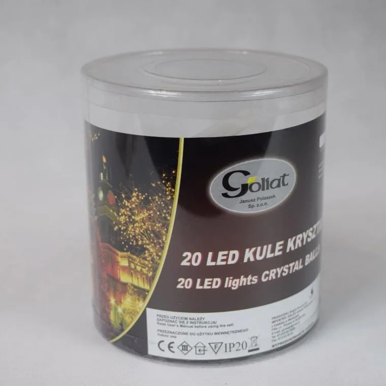 Lampa Ozdobna Gwiazdki Z 20 Białymi Diodami LED Zasilanymi Bateriami AA - Srebrne