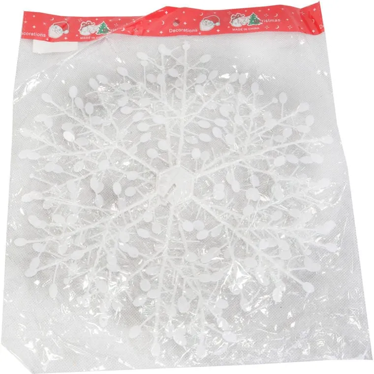 Zawieszka Dekoracyjna Opalizująca Śnieżynka 28 cm Do Samodzielnego Składania - Biała