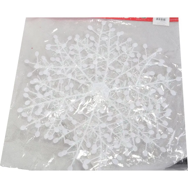 Duża Świąteczna Śnieżynka Składana Opalizująca 38 cm - Biała
