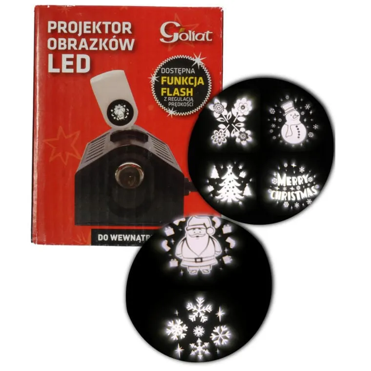 Projektor Świąteczny LED Z 6 Wzorami Do Użycia Na Zewnątrz