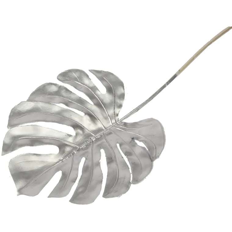 Sztuczna Gałązka Filodendrona 69 cm W Kolorze Srebrnym