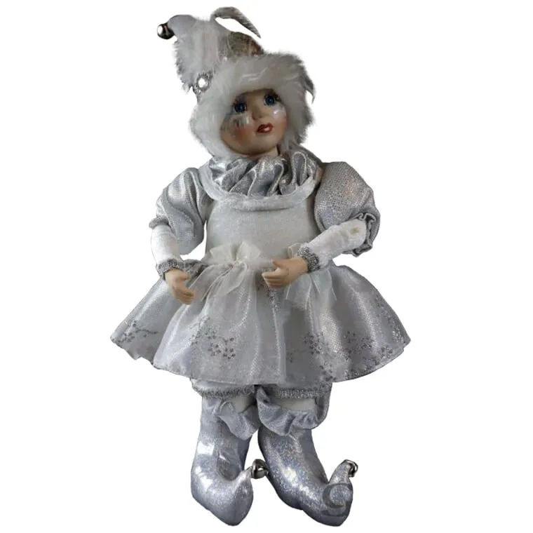 Ceramiczna Figurka Pierrot Dziewczynka Z Ruchomymi Elementami I Pozytywką