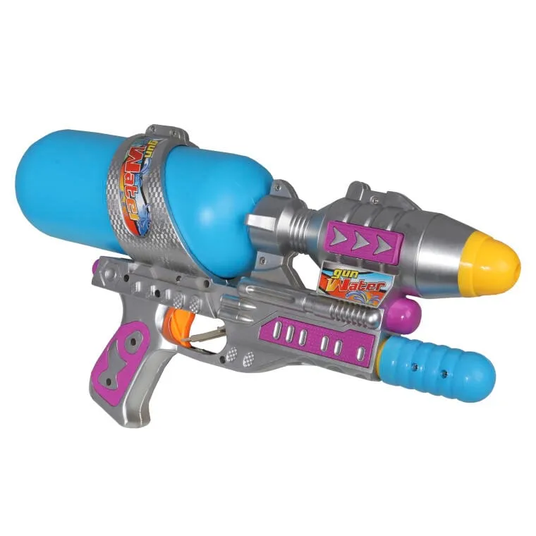 PISTOLET Na WODĘ 37 cm Niebiesko Srebrny
