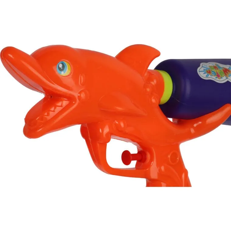 Pistolet Wodny Rekin 24cm Z Odwróconym Pojemnikiem I Systemem Ciśnieniowym - Pomarańczowy