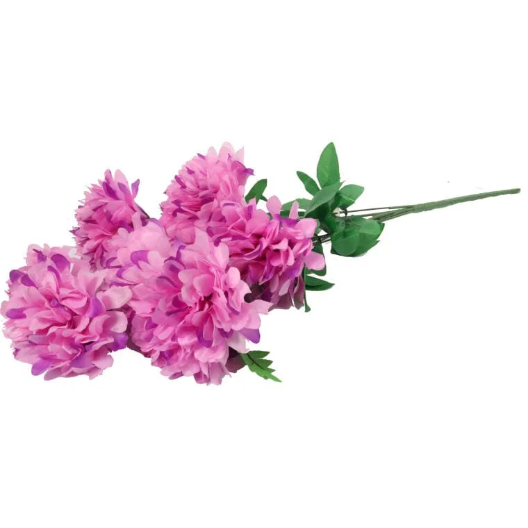 Bukiet 6 Chryzantem Białych 72 cm Fioletowych