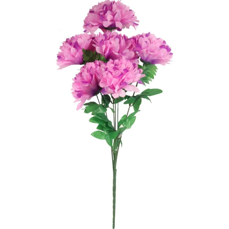 Bukiet 6 Chryzantem Białych 72 cm Fioletowych