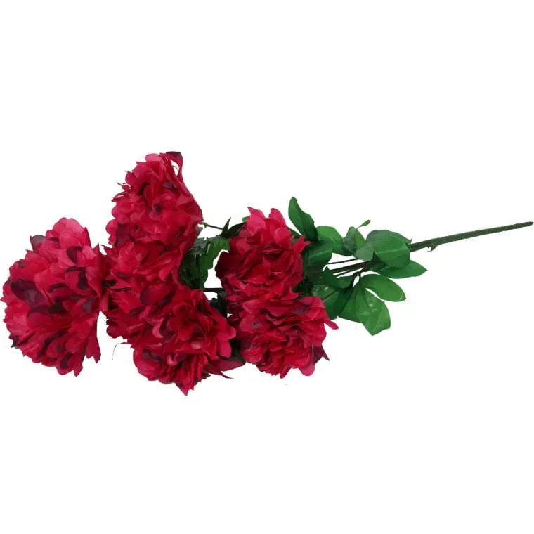 Bukiet 7 Dużych Chryzantem Sztucznych 72cm W Kolorze Bordowym