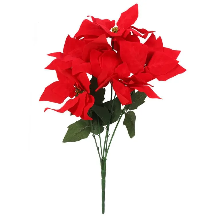 Bukiet 5 Sztucznych Gwiazd Betlejemskich, 50 cm, Kolor - Czerwony