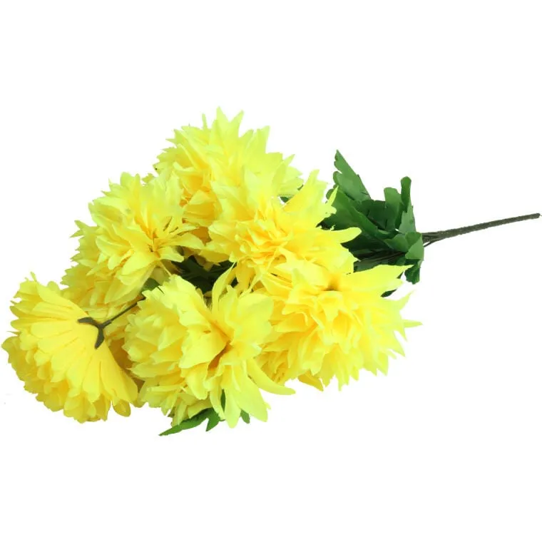 Sztuczny Bukiet Żółtych Chryzantem - Dekoracja Na Wszystkich Świętych, 60cm