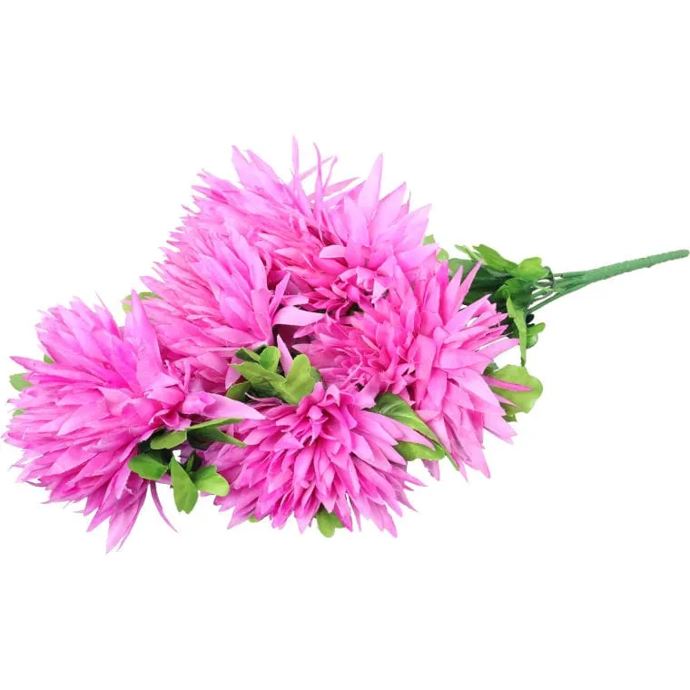 Bukiet 6 Dużych Chryzantem W Kolorze Różowym 60 cm
