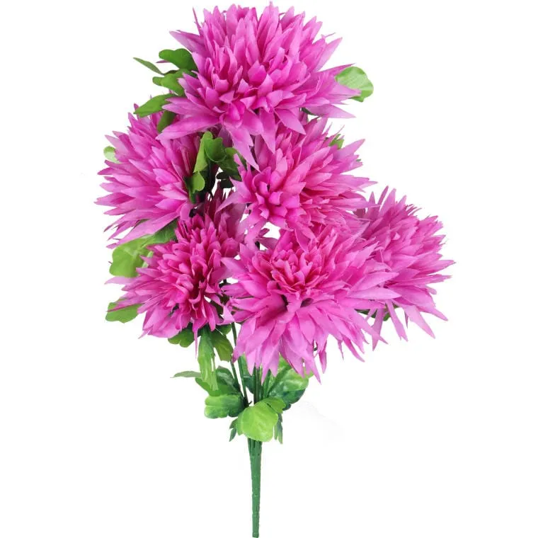 Bukiet 6 Dużych Chryzantem W Kolorze Różowym 60 cm