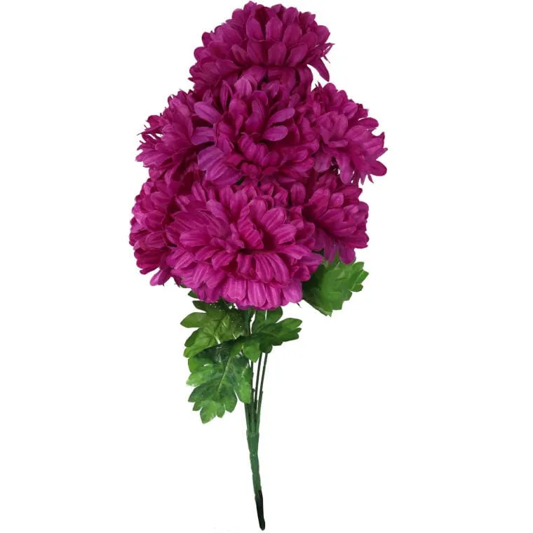 Sztuczny Bukiet Fioletowych Chryzantem 58 cm - Idealny Na Wszystkich Świętych