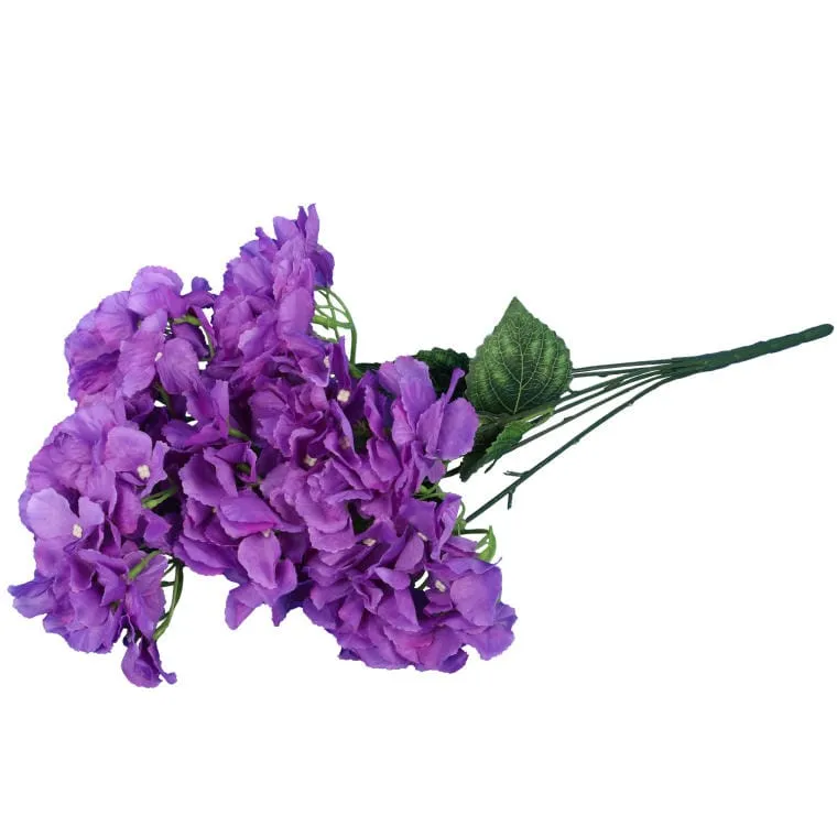 Bukiet Fioletowych Hortensji - 6 Sztuk, Wysokość 42cm